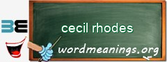 WordMeaning blackboard for cecil rhodes